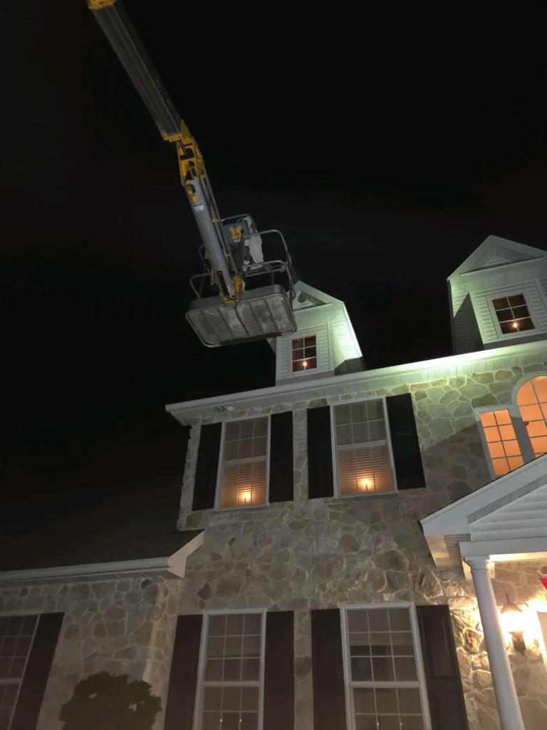 A lift along the side of a house in Fleetwood, Pennsylvania